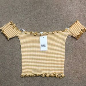 Stripe off the shoulder top